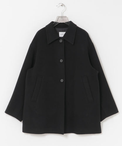 Super140羊毛單面翻領中長大衣