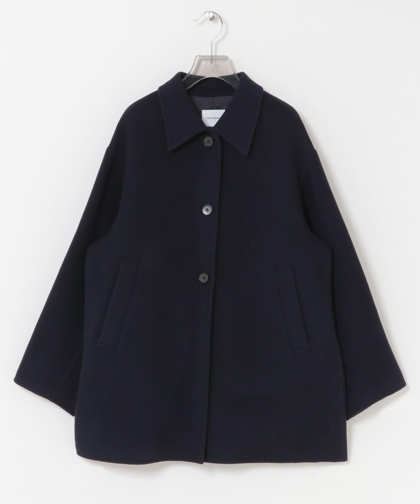 Super140羊毛單面翻領中長大衣