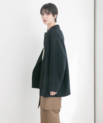 Super140羊毛單面翻領中長大衣