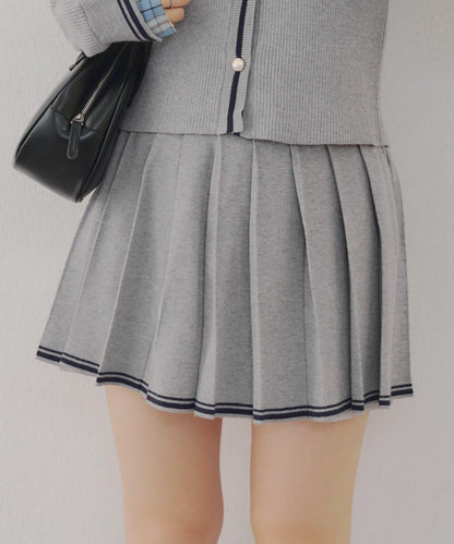 【套裝可搭配】下襬條紋百褶迷你裙