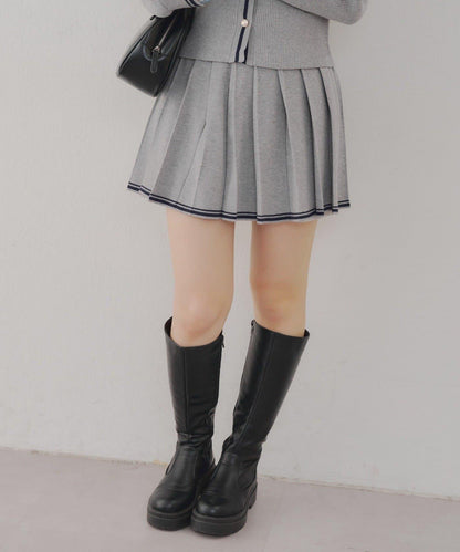 【套裝可搭配】下襬條紋百褶迷你裙