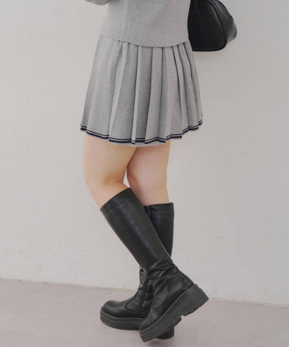 【套裝可搭配】下襬條紋百褶迷你裙