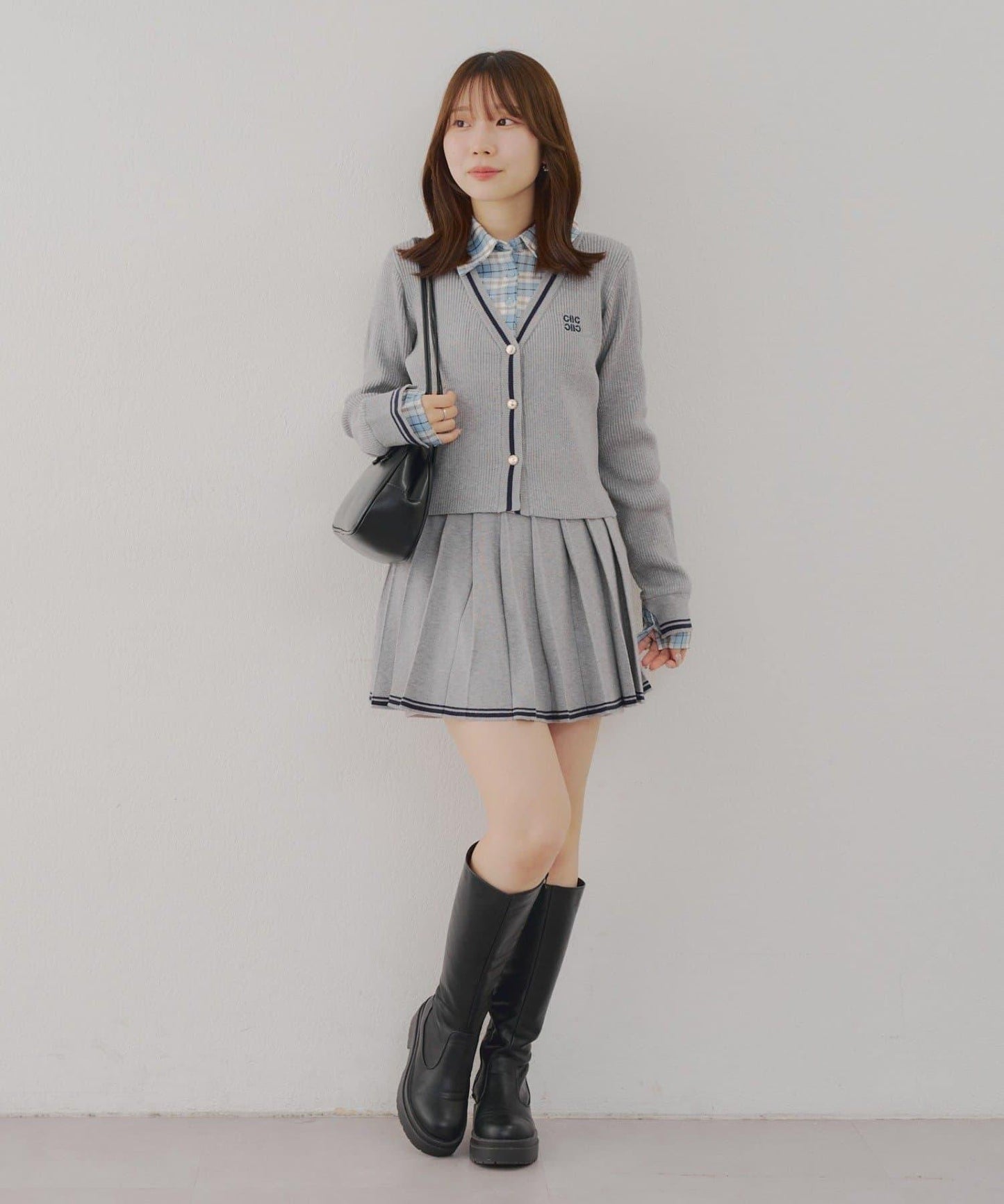 【套裝可搭配】下襬條紋百褶迷你裙