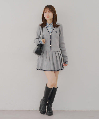 【套裝可搭配】下襬條紋百褶迷你裙