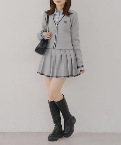 【套裝可搭配】下襬條紋百褶迷你裙