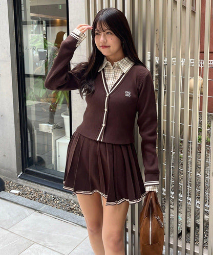 【可成套搭配】襯衫&開衫拼接套頭衫