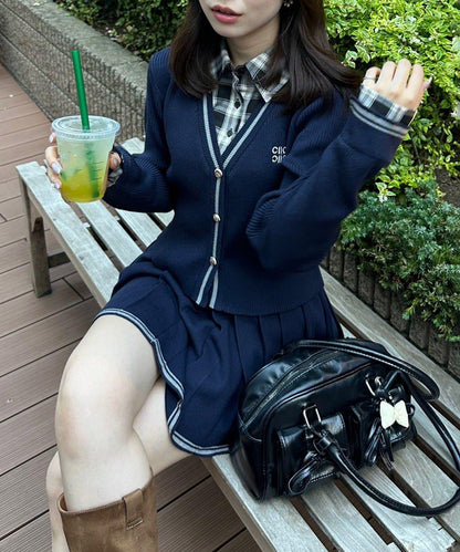 【套裝可搭配】下襬條紋百褶迷你裙