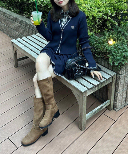 【套裝可搭配】下襬條紋百褶迷你裙