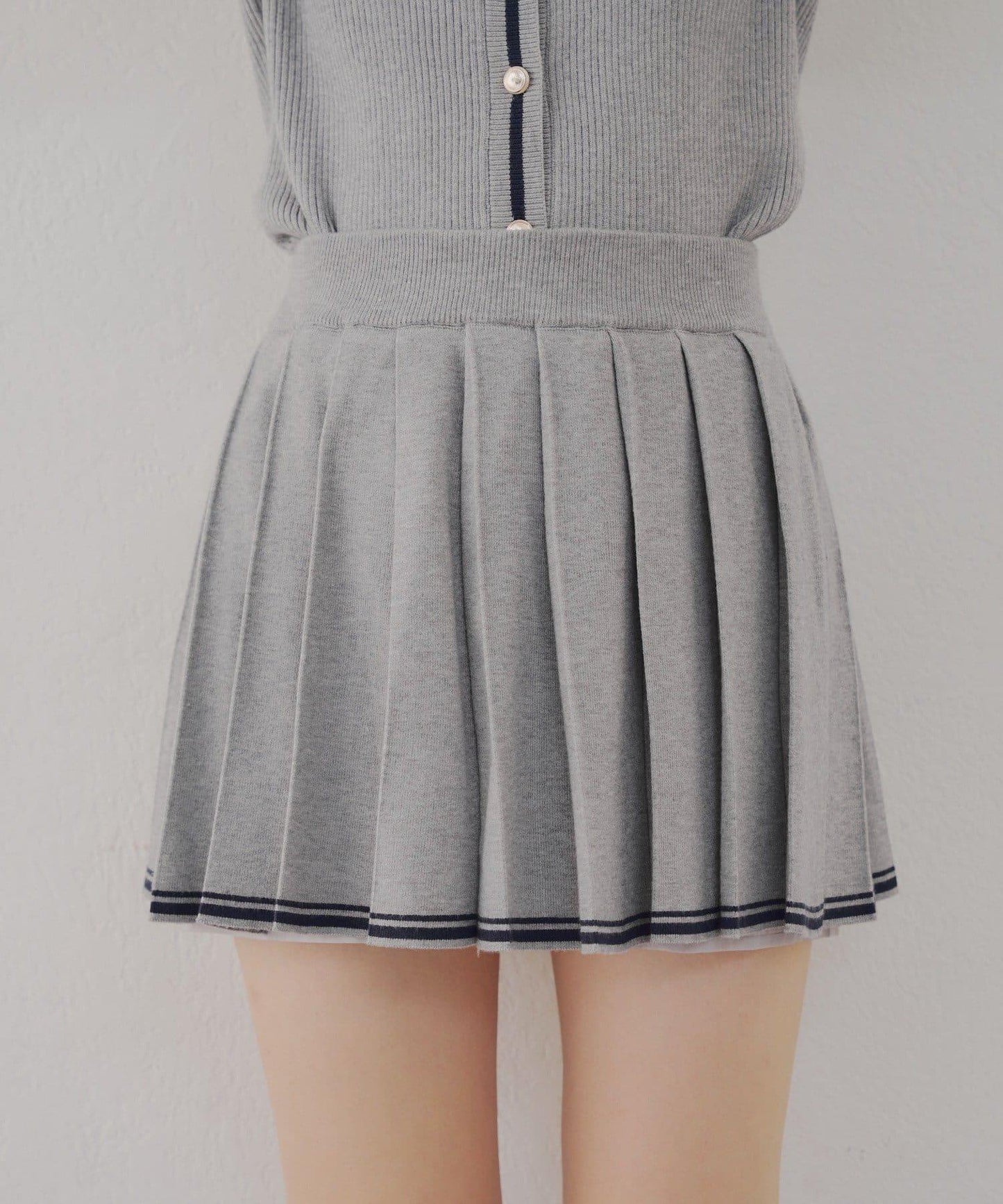 【套裝可搭配】下襬條紋百褶迷你裙