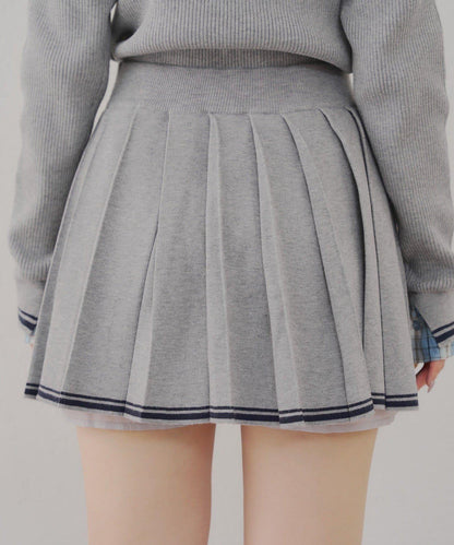 【套裝可搭配】下襬條紋百褶迷你裙