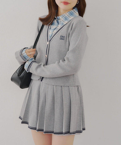 【可成套搭配】襯衫&開衫拼接套頭衫