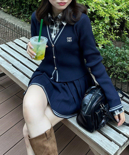 【可成套搭配】襯衫&開衫拼接套頭衫