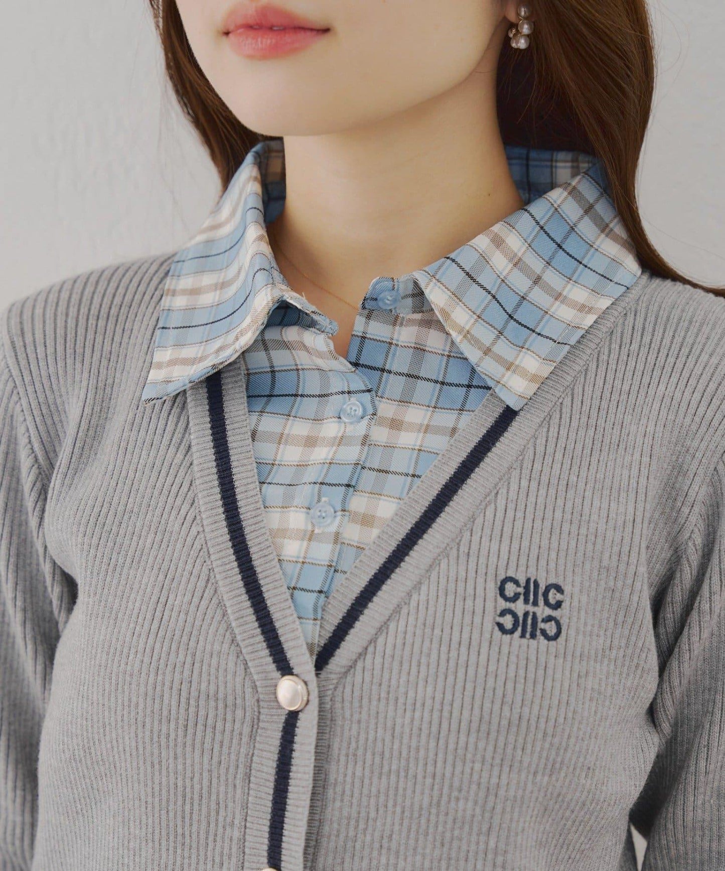 【可成套搭配】襯衫&開衫拼接套頭衫