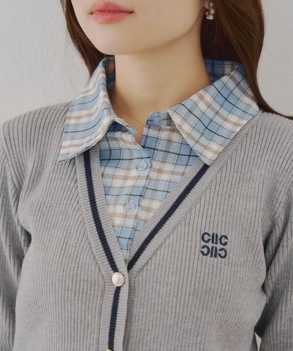 【可成套搭配】襯衫&開衫拼接套頭衫