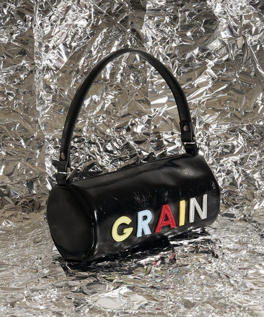 【GRAIN/グレイン】徽章標誌仿皮單肩包