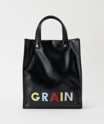 【GRAIN/グレイン】徽章標誌仿皮托特包