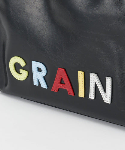 【GRAIN/グレイン】徽章標誌仿皮托特包
