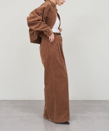 【SHENERY】燈芯絨寬腿褲