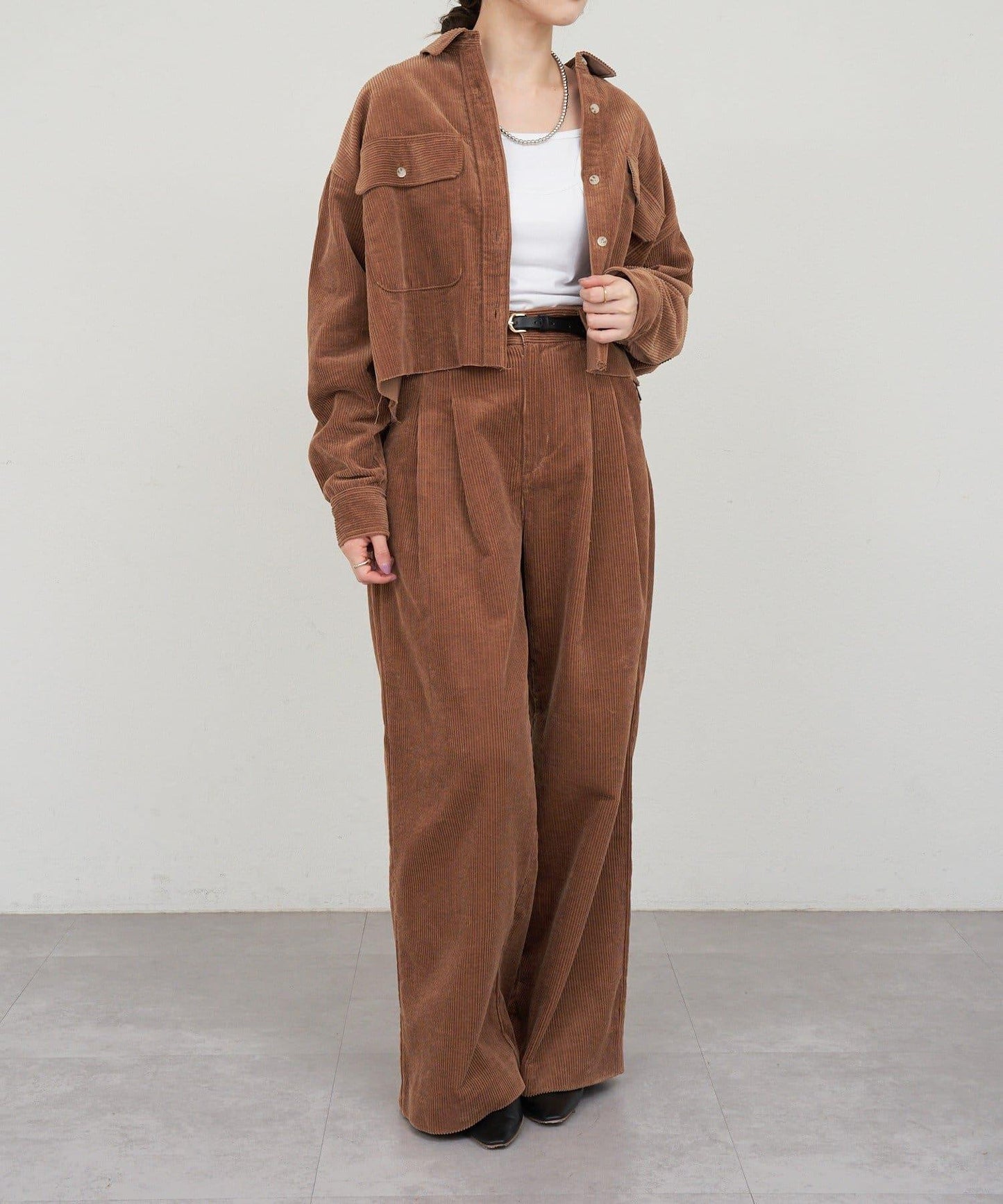 【SHENERY】燈芯絨寬腿褲