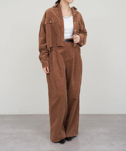 【SHENERY】燈芯絨寬腿褲