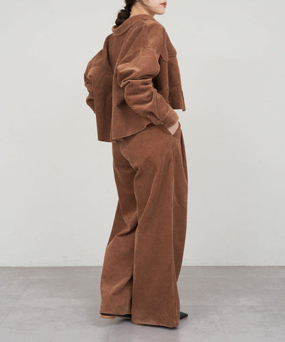 【SHENERY】燈芯絨寬腿褲