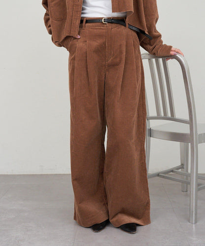 【SHENERY】燈芯絨寬腿褲