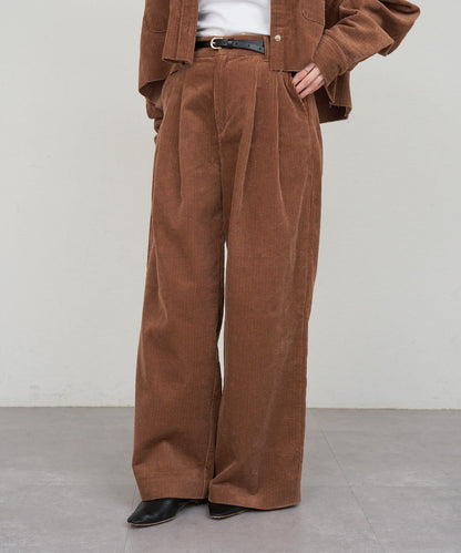 【SHENERY】燈芯絨寬腿褲