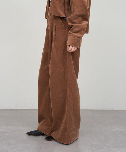 【SHENERY】燈芯絨寬腿褲