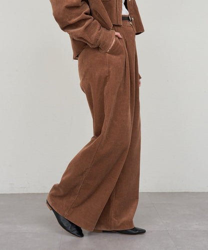 【SHENERY】燈芯絨寬腿褲