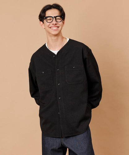 LANATEC WOOLY 寬鬆無領襯衫