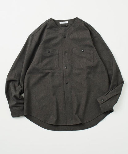 LANATEC WOOLY 寬鬆無領襯衫