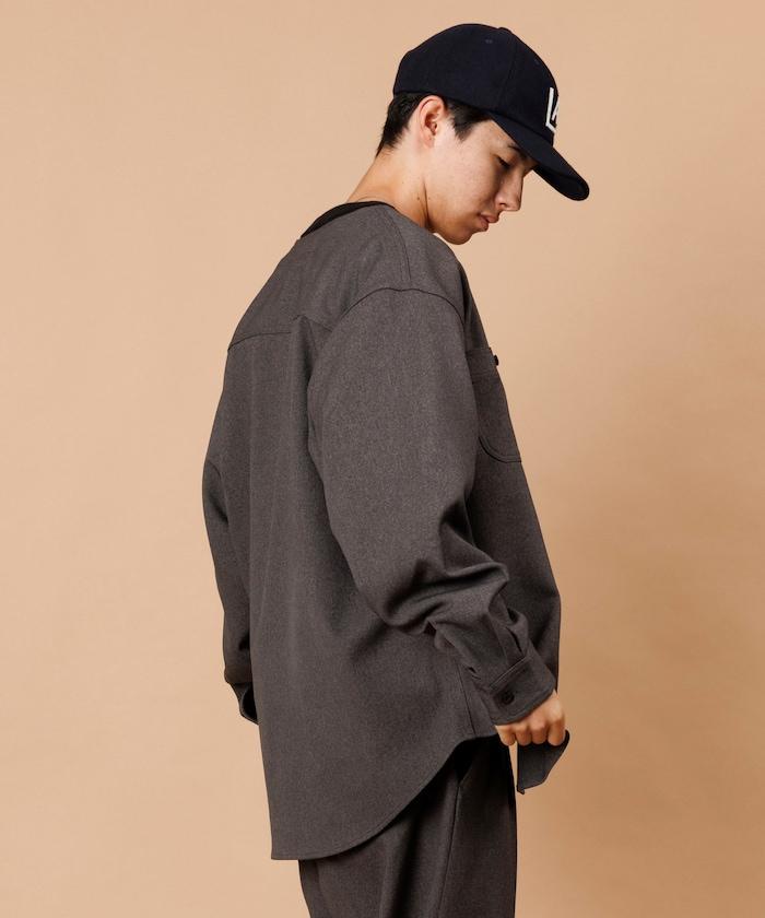 LANATEC WOOLY 寬鬆無領襯衫