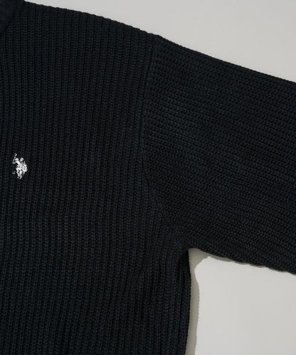 特別刺繡橫紋圓領針織衫【限量】