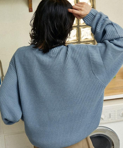 特別刺繡橫紋圓領針織衫【限量】