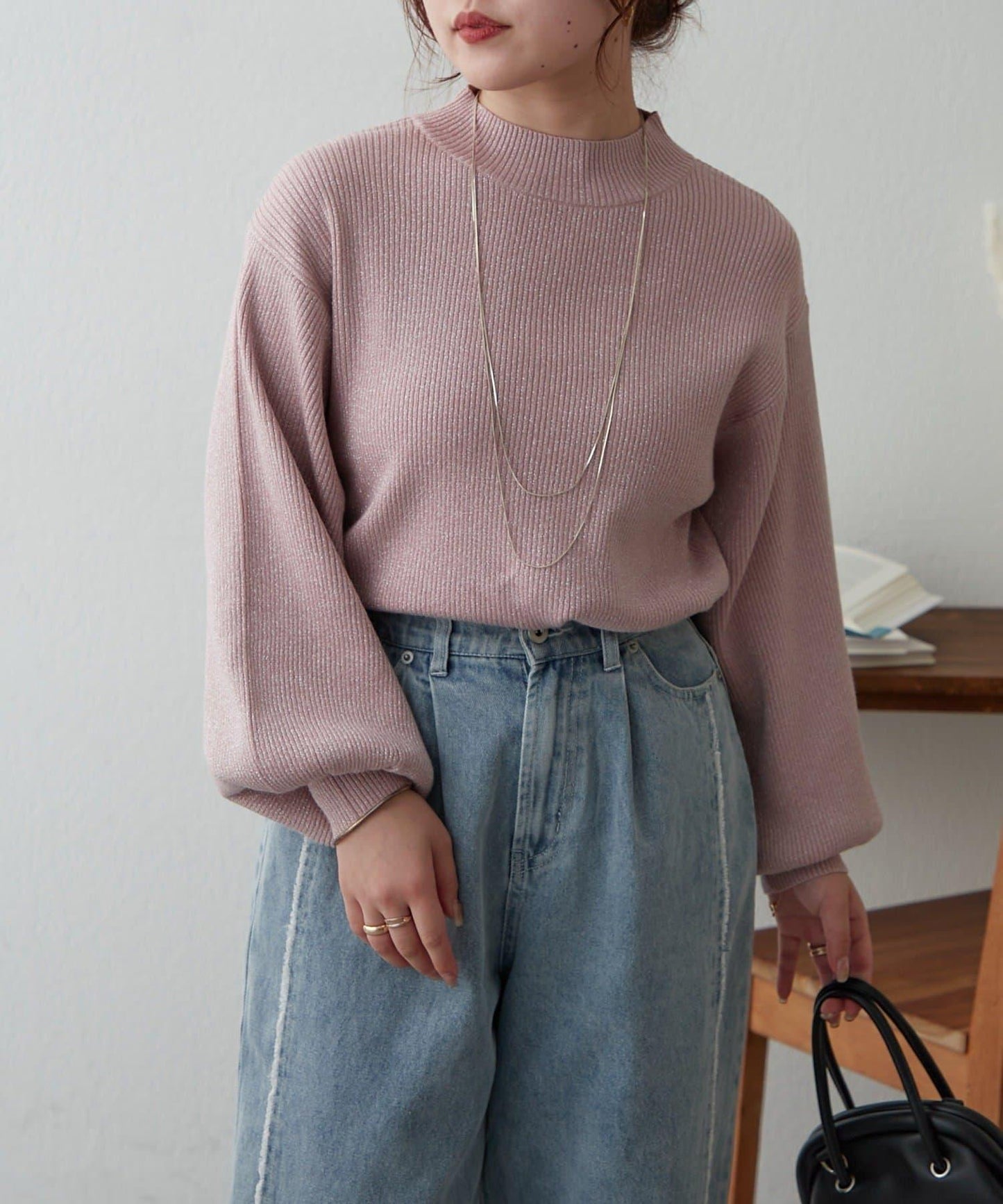 亮片羅紋針織衫