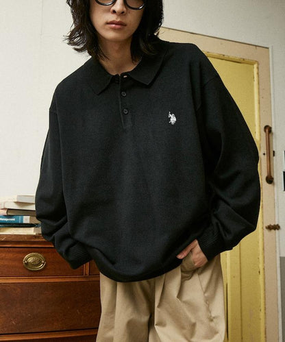特別款針織質感衛衣式POLO衫