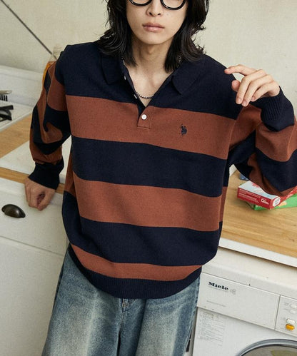特別款針織質感衛衣式POLO衫