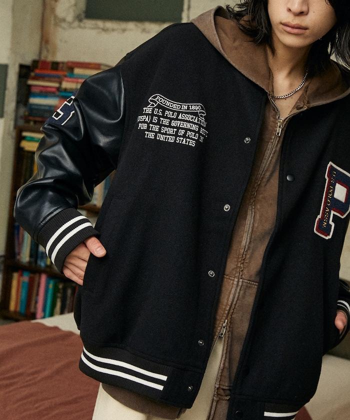 特別款仿皮棒球夾克