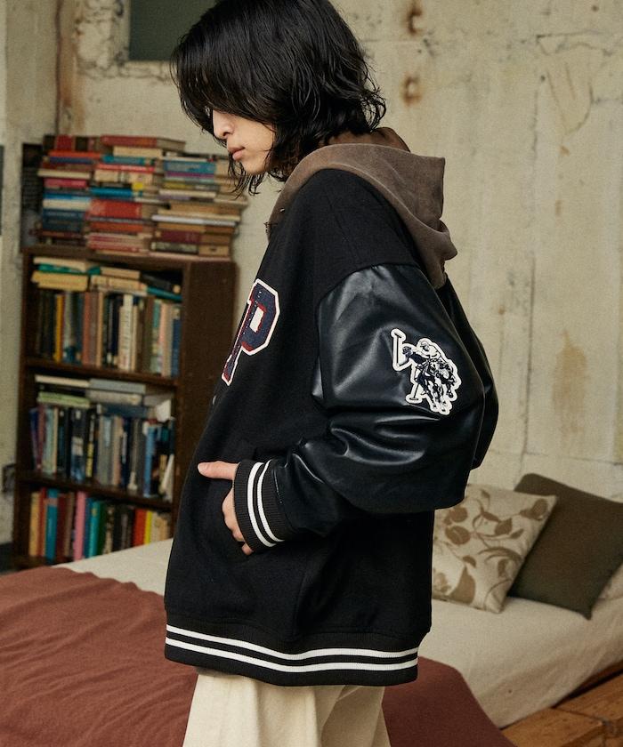 特別款仿皮棒球夾克