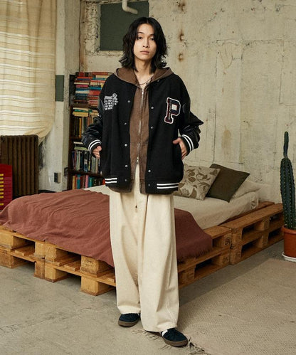 特別款仿皮棒球夾克