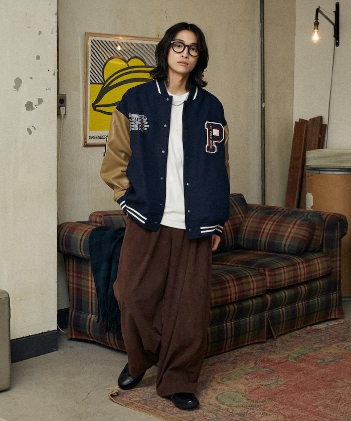 特別款仿皮棒球夾克