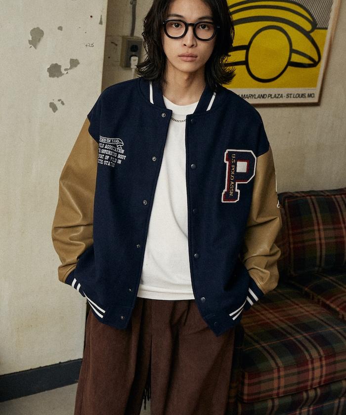 特別款仿皮棒球夾克