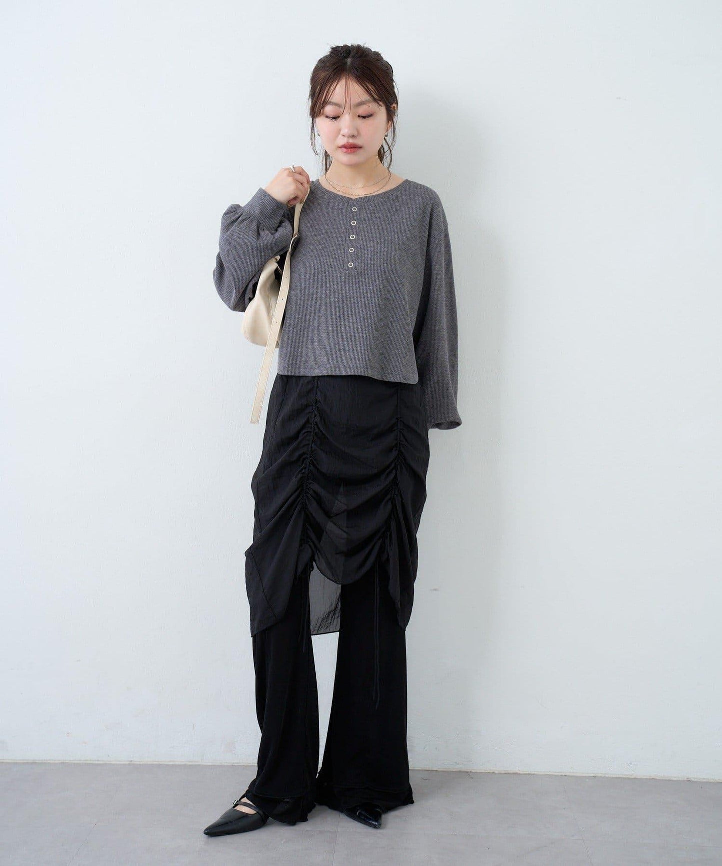 【Kastane】透視褶皺半身裙