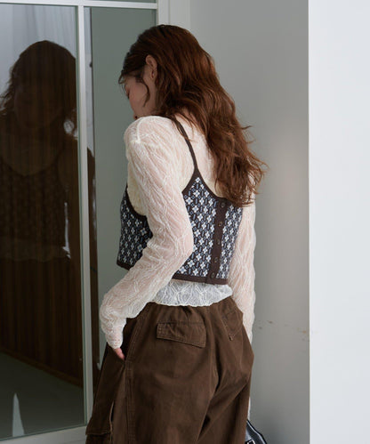 【Kastane】提花針織背心