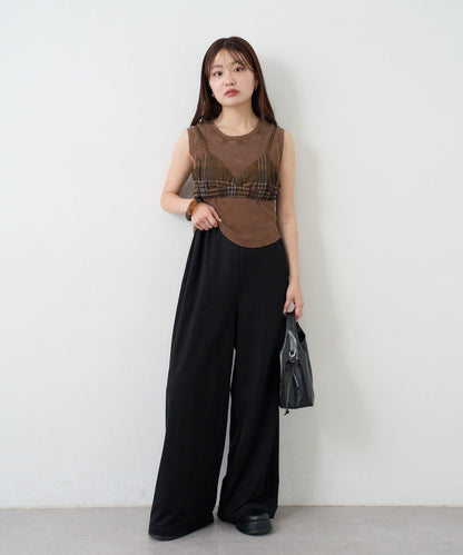 【Kastane】網紗牛仔吊帶上衣