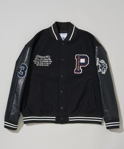 特別款仿皮棒球夾克