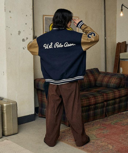 特別款仿皮棒球夾克