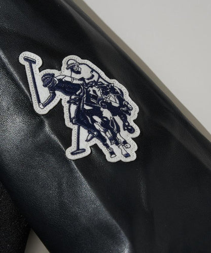 特別款仿皮棒球夾克