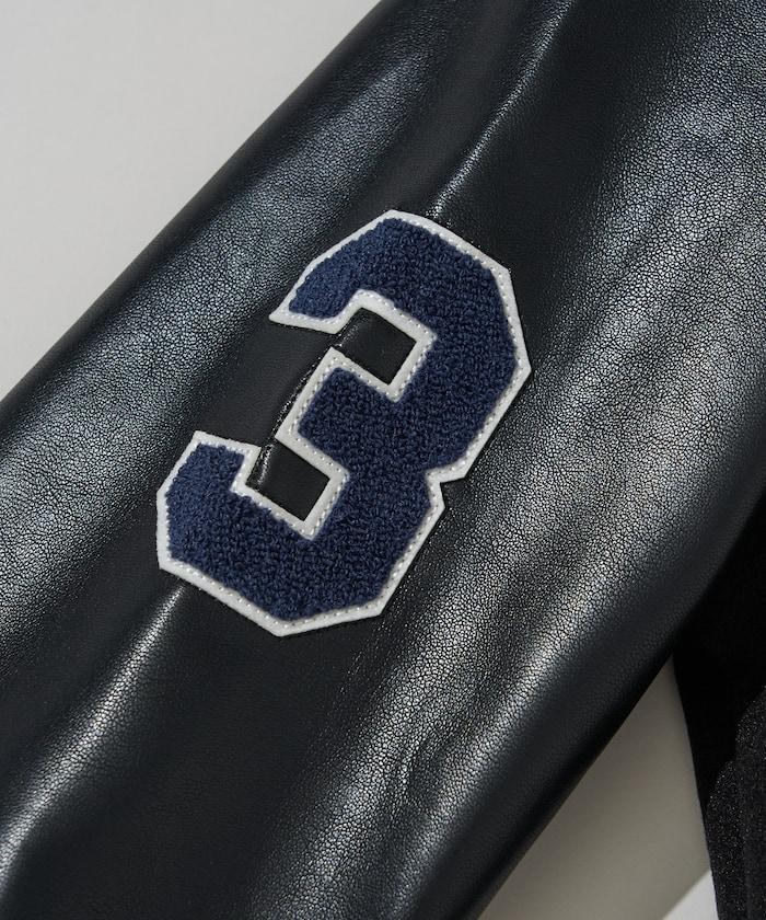 特別款仿皮棒球夾克