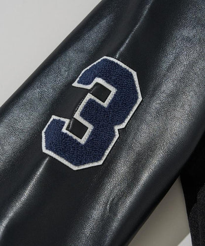 特別款仿皮棒球夾克